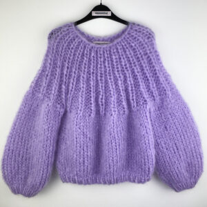 grof gebreide lila mohair sweater