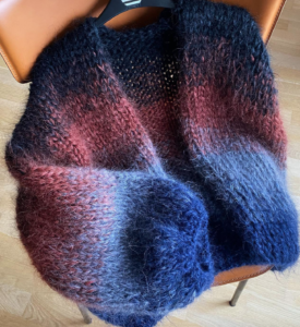 blauw mohair vest