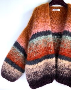 chunkyknit cardigan mohair roest roze
