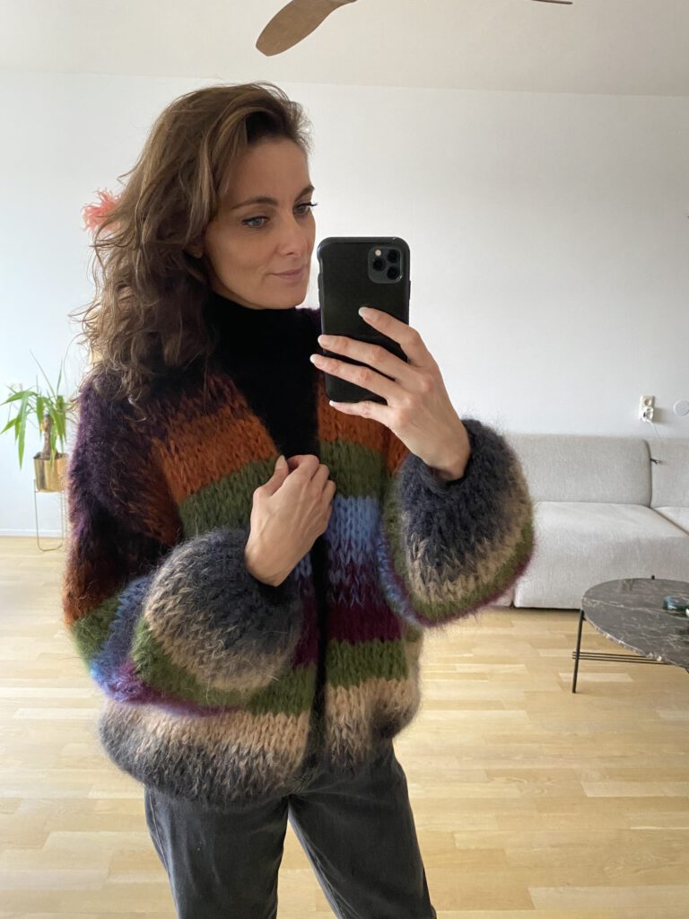 vest mohair groen blauw
