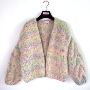 pastel vest mohair lichtroze gemeleerd