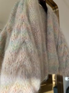 cableknit mohair cardigan pastel
