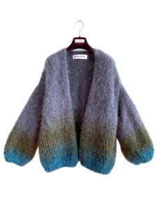 grijs mohair en alpaca vest