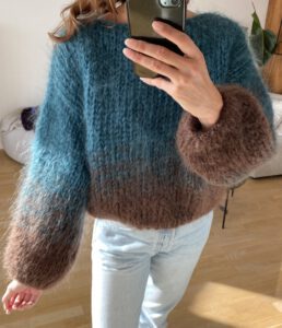 petrol bruine mohair sweater dames