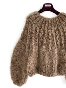 pull mohair bruin taupe