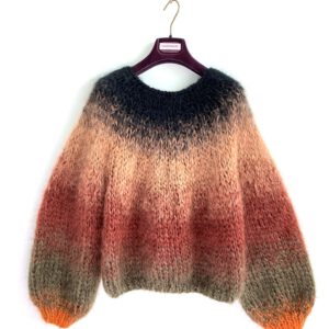 pull mohair zwart camel tie-dye