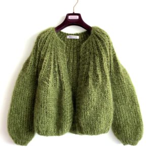 groen gebreid damesvest kort model