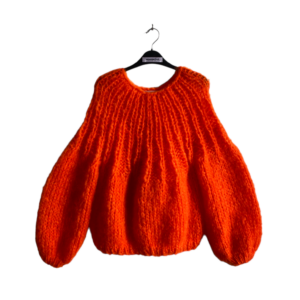 gebreide oranje mohair sweater tangerine
