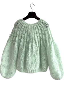 mint groen mohairvest