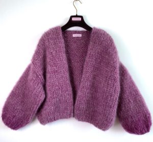 bernadette vest mohair gebreid paars