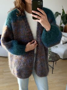 groen blauw vest mohair dames