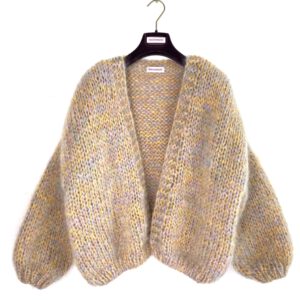 hand gebreid pastel vest mohair dames