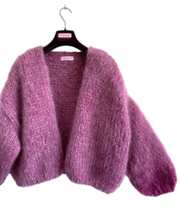 bernadette vest mohair gebreid paars