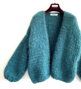 gebreid vest groen mohair