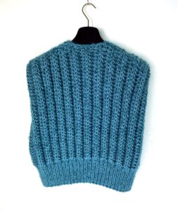 chunkyknit bodywarmer blauw