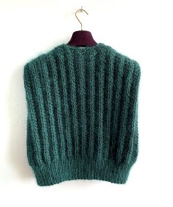 chunkyknit gebreid mouwloos vest in bosgroen