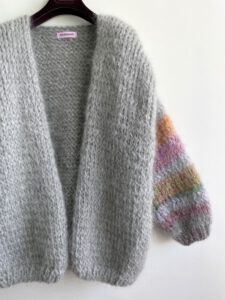 lang oversized vest mohair lichtgrijs