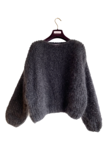 Batwing mohair dames trui grijs