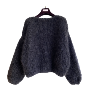 Batwing mohair dames trui grijs