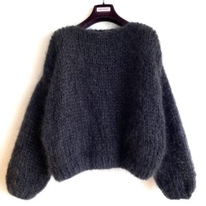 Batwing mohair dames trui grijs