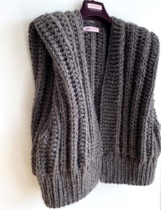 boho gilet gebreid bruin alpaca