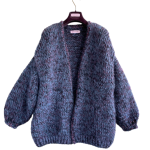 lang gemêleerd vest wol mohair