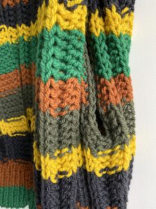 alpaca boho gilet gestreept groen