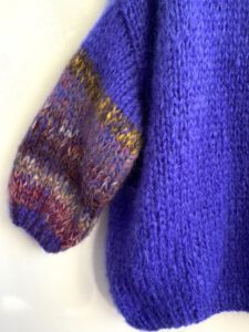 blue mauve mohair cardigan oversized