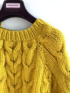 cableknit sweater alpaca yellow