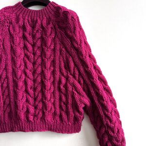 chunky kabeltrui alpaca poppy magenta