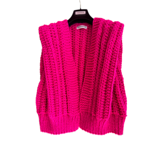 neon roze gebreide waistcoat