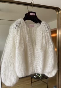 gebreid wit vest mohair