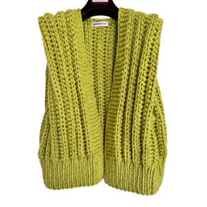 Maison Ose gebreid gilet lime groen