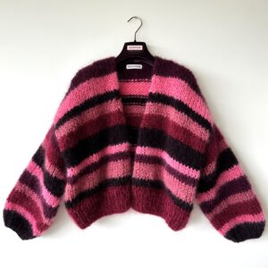 cropped oversized handknit cardigan mutlicolor striped