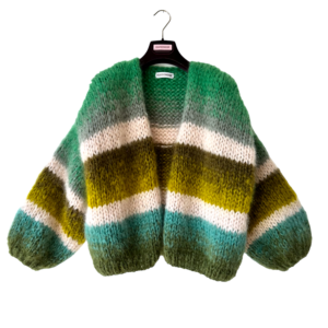 hand gebreide sweater groen chartreuse