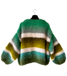 hand gebreid vest mohair groen