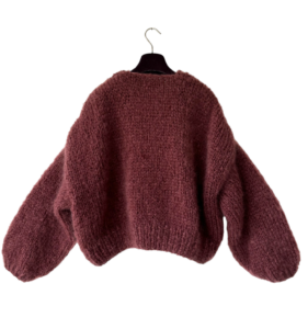 Kort en oversized damesvest met knopen burgundy bruin