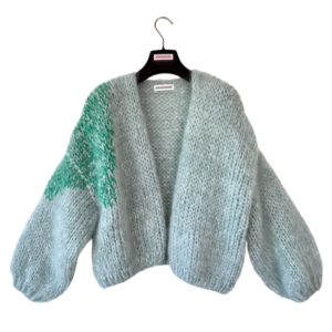 gebreid oversized vest mint groen