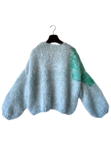 grof gebreid mohairvest mint groen 