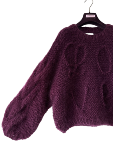 Mohair sweater Love burgundy