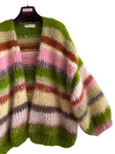 oversized handknit cardigan mutlicolor striped