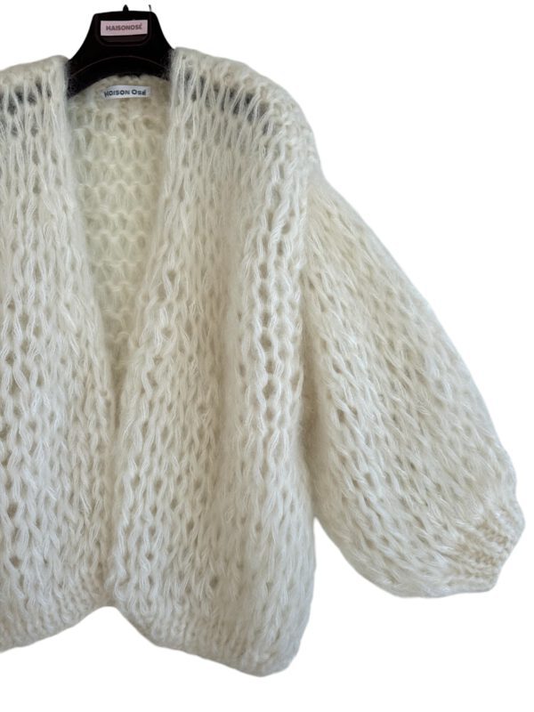Grof gebreid perzik roze alpaca vest - Maison Osé Grof gebreid perzik roze alpaca vest - Maison Osé