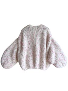 gebreid damesvest mohair offwhite roos