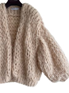 creme beige gebreid damesvest – oversized pasvorm