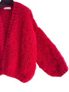 felrood oversized vest mohair in kort model