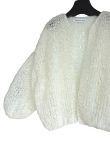 sheer gebreid mohair vest Maison Ose offwhite