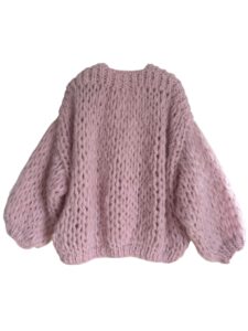 Grof gebreid roze vest Indy in alpaca